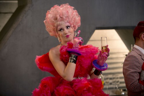 Effie Trinket Elizabeth Banks Pink Hair Hunger Games