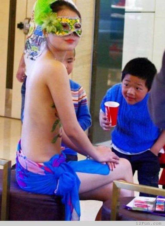 This kid really loves body paint