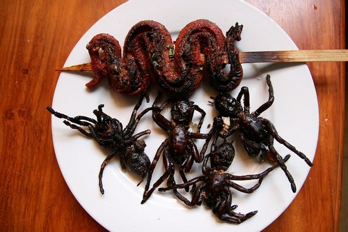 Fried Spider and Snak Fried Spider