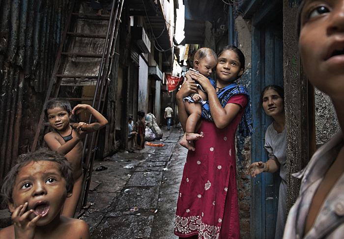 Dharavi Slum in Mumbai, India