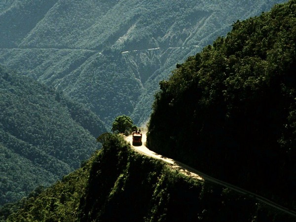 The North Yungas Highway in Bolivia