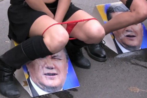 urinate on Ukrainian president