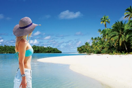 Cook Islands woman on beach