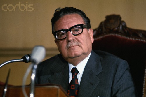 Chilean President Salvador Allende in Press Conference