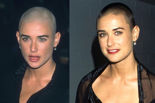Demi Moore Shaved head