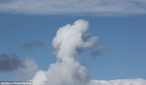 A Man Running In The Clouds