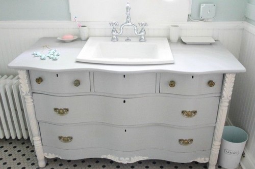 Old Dresser Refurbished and Bathroom Vanity
