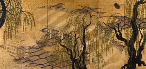 Painted Japanese screens