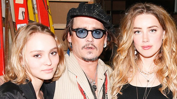 Johnny Depp With Amber Heard and Daughter, Lily-Rose