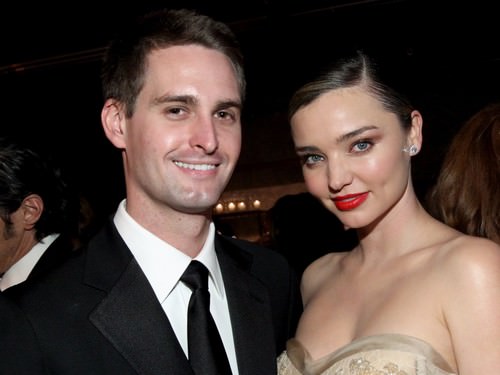Evan Spiegel and Miranda Kerr
