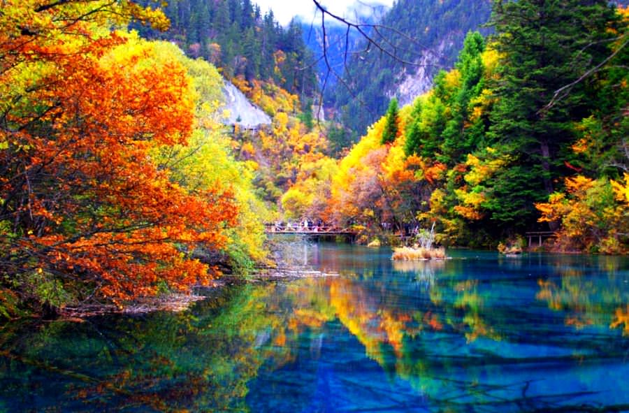 Five flower lake, China places with crystal clear water
