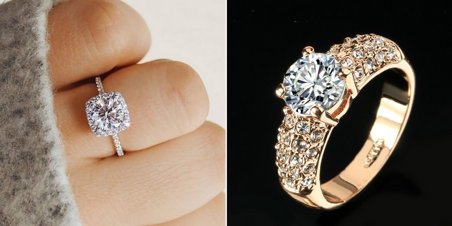 Cubic Zirconia Classic Engagement Rings