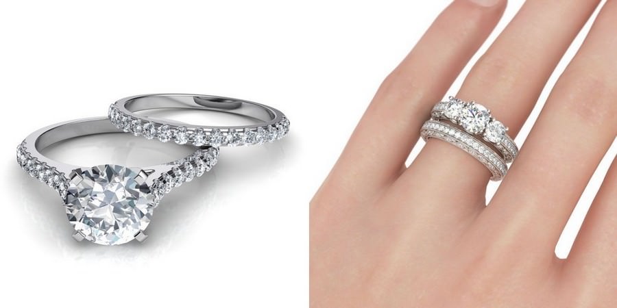 Engagement Ring and Wedding Band Set