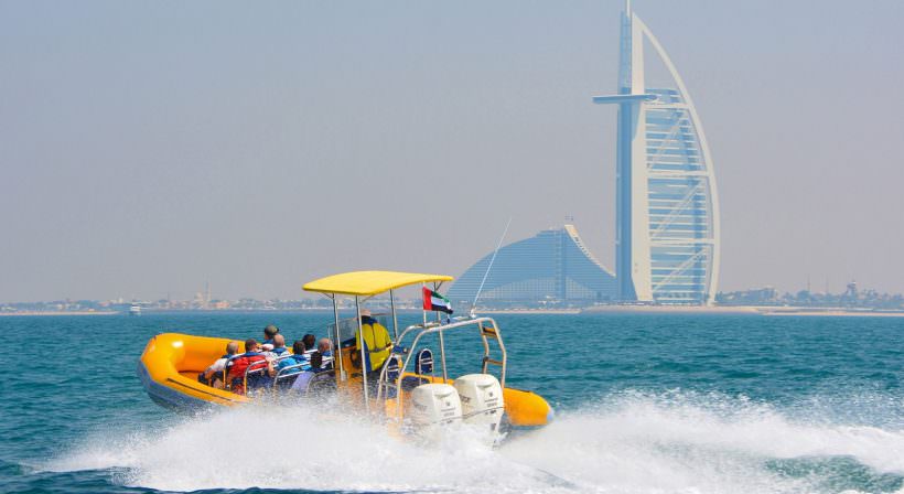 Ride in a speed boat